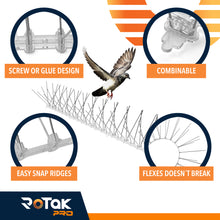 Load image into Gallery viewer, Pro Bird Spikes Stainless Steel (50 Feet / 25pc)