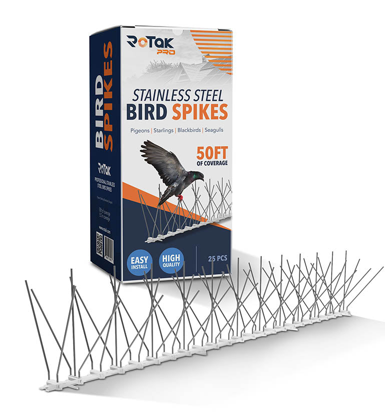 Pro Bird Spikes Stainless Steel (50 Feet / 25pc)